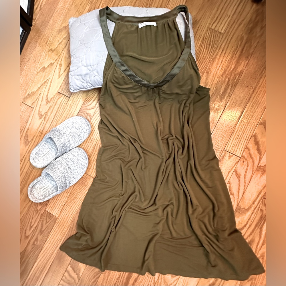 Deep Olive Nighty Sleeveless LightweightPlus Size XXL